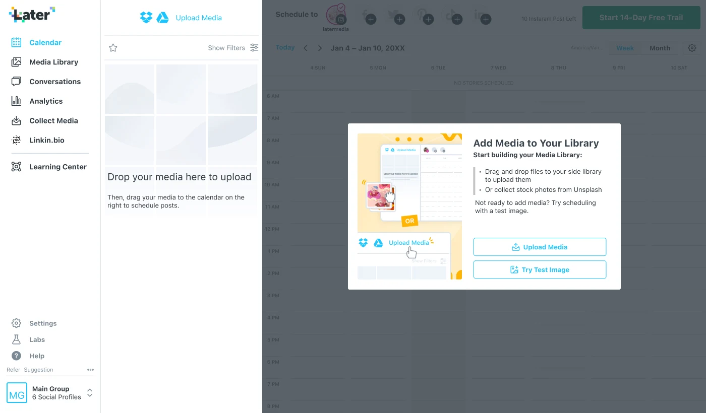 Later scheduling experience with a test image available to new users