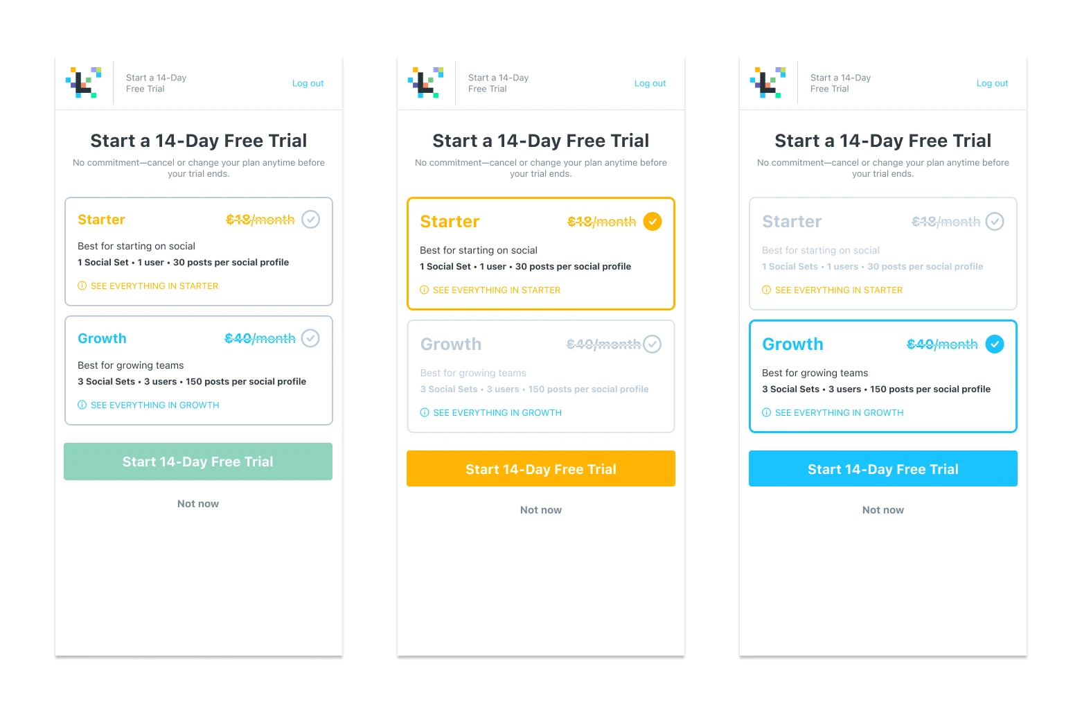 Later mobile browser trial upgrade options